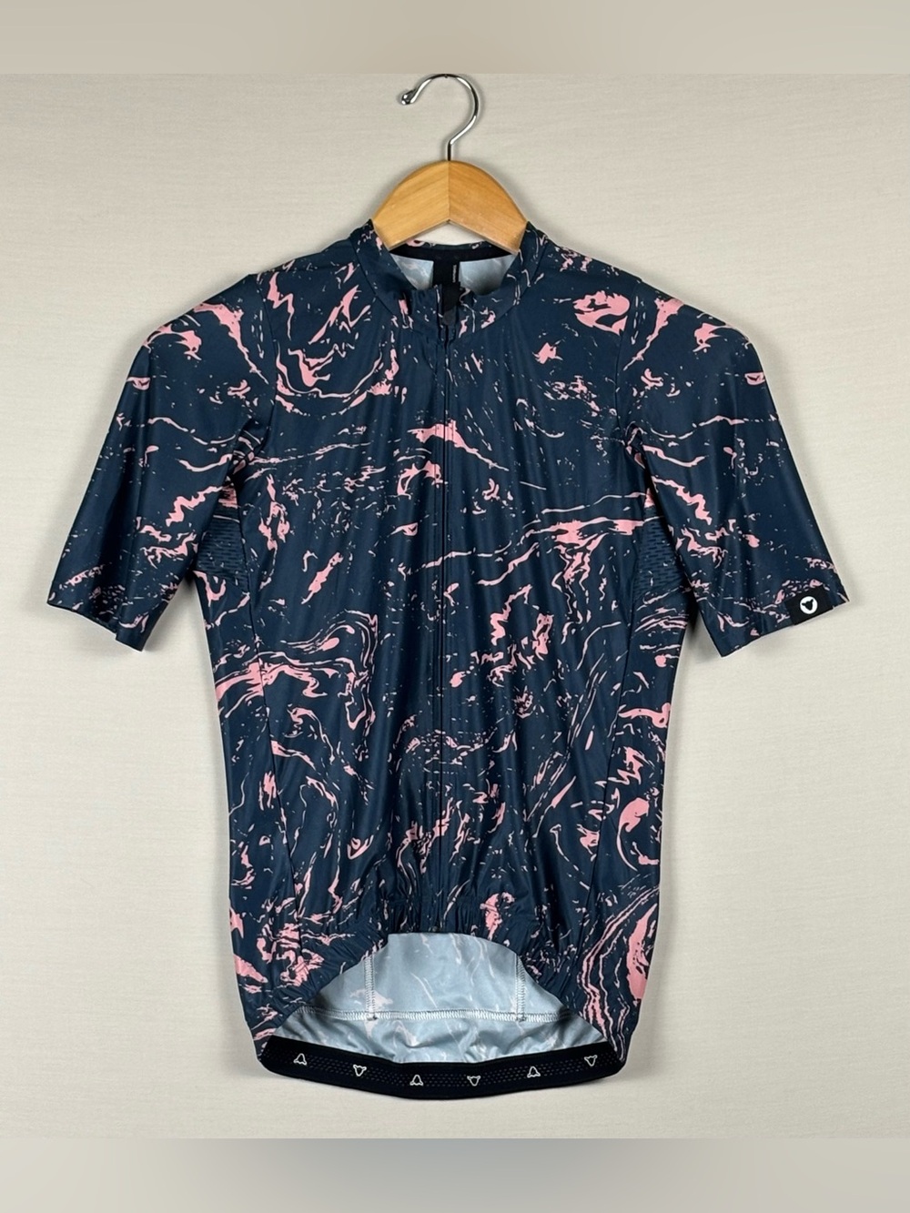 Black Sheep Cycling Women’s M Navy Pink Marble Team Jersey Full Zip Road Bike